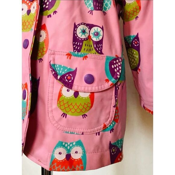 Hatley Toddler Girls 2 Owl Print Hooded Raincoat AS IS - Picture 6 of 13